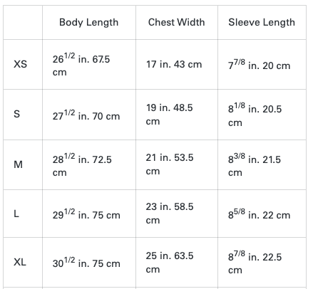 Size Chart