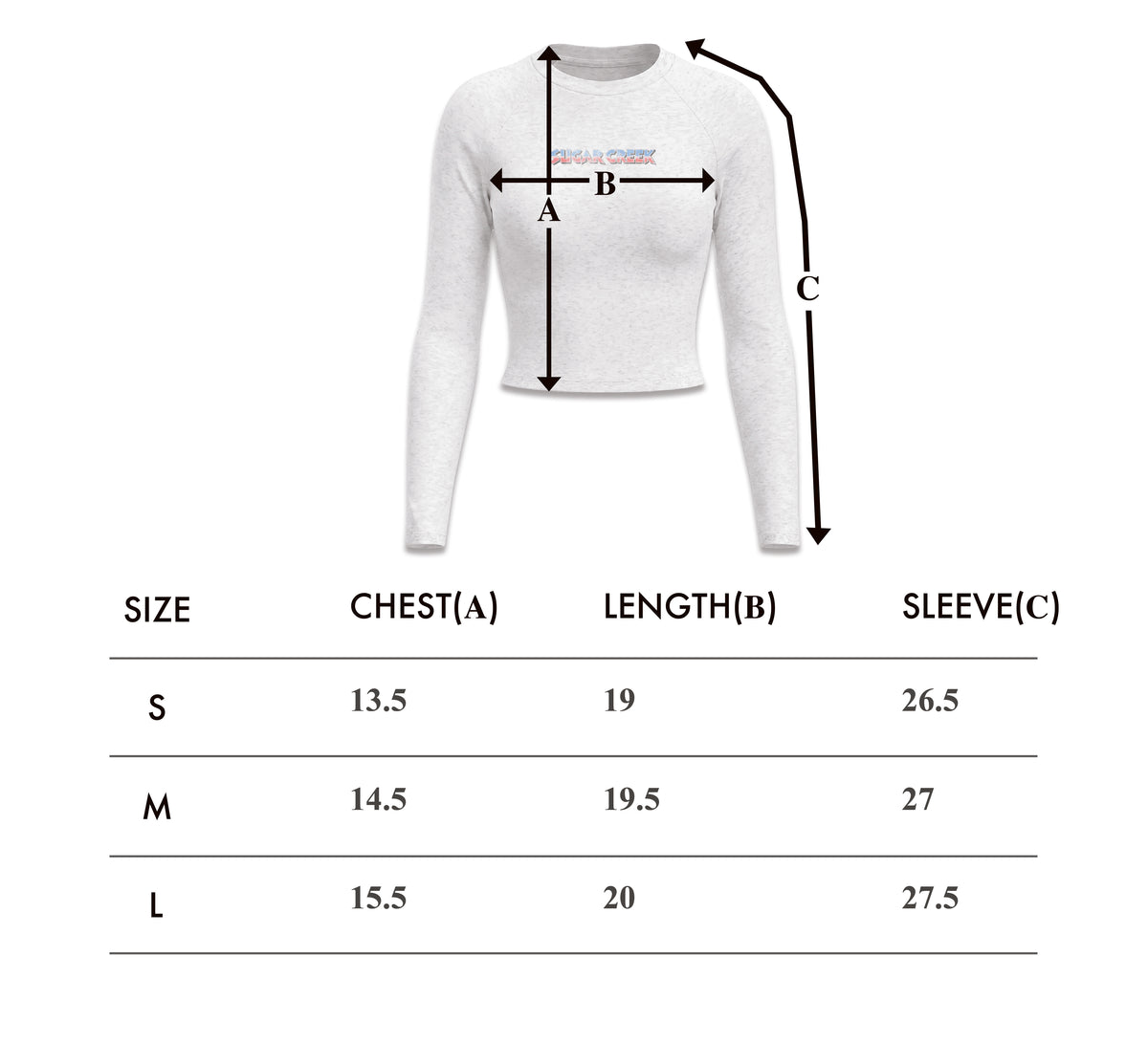 Size chart – Prairie Long Sleeve